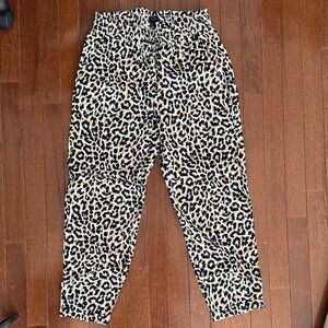 LOFT Leopard Print Linen Pants